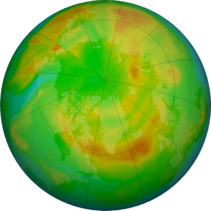Arctic ozone map for 19 May 2011